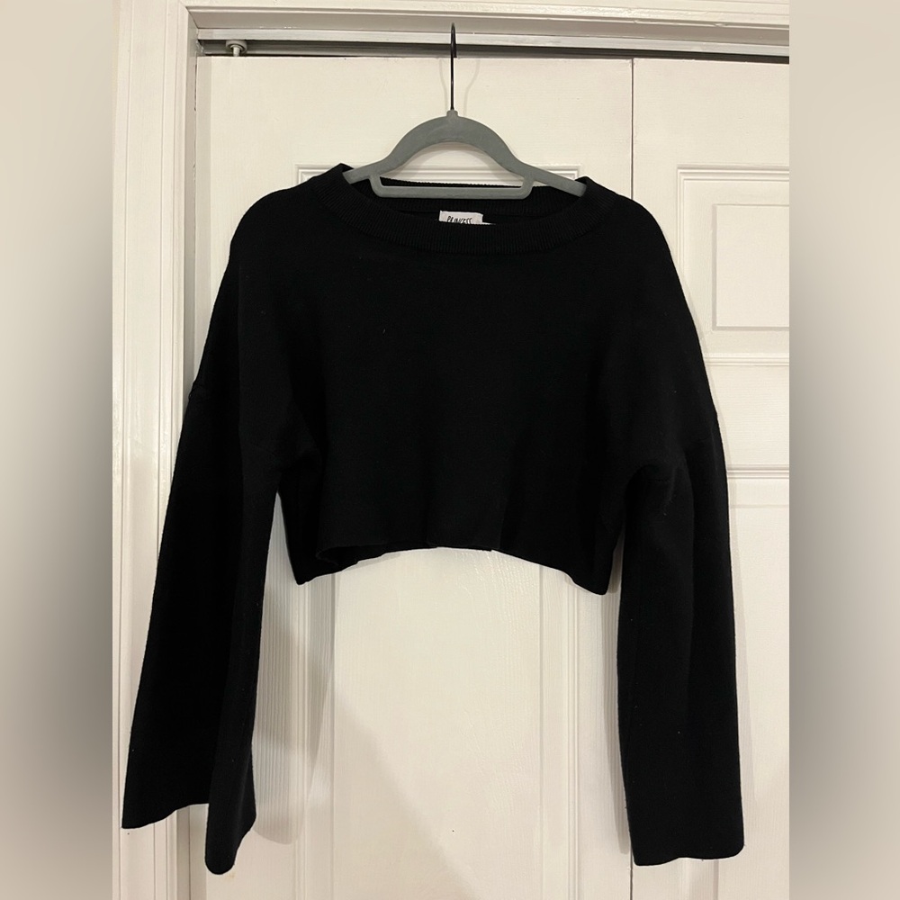 Princess Polly Black Cropped Sweater